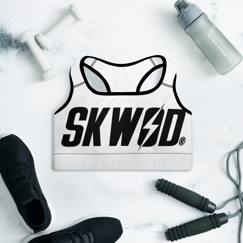 SKWOD "Black on white" Padded Sports Bra