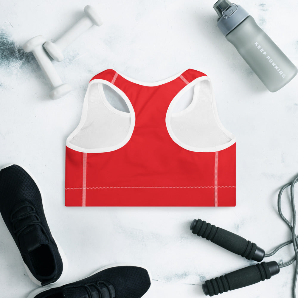 SKWOD "Black on Red" Padded Sports Bra