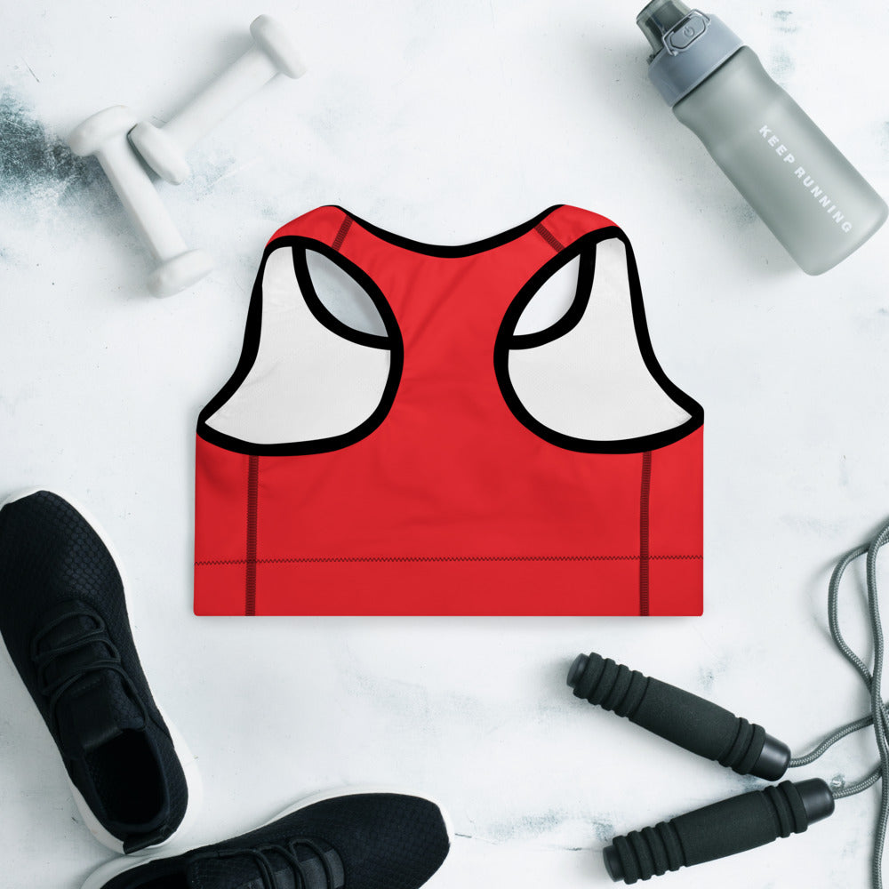 SKWOD "Black on Red" Padded Sports Bra