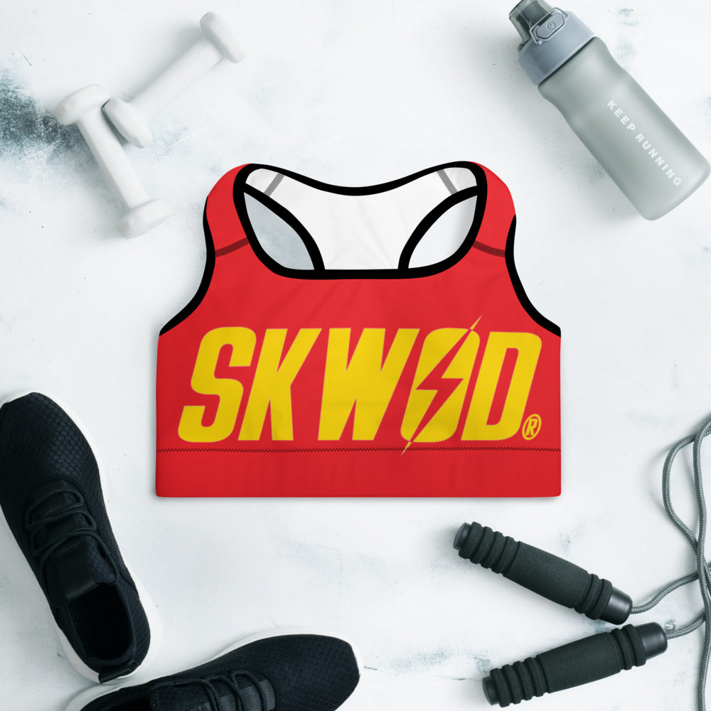 SKWOD "Black on Red" Padded Sports Bra