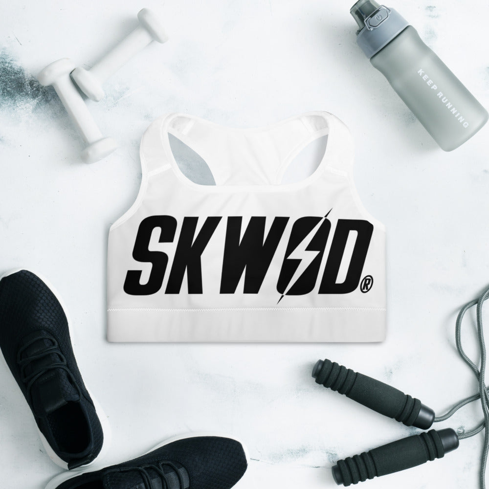 SKWOD "Black on white" Padded Sports Bra