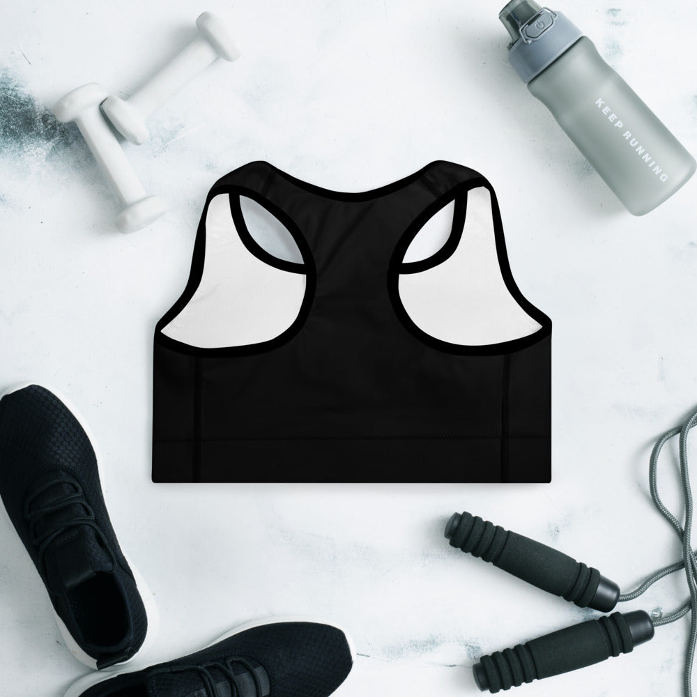 SKWOD "Gold on Black" Padded Sports Bra
