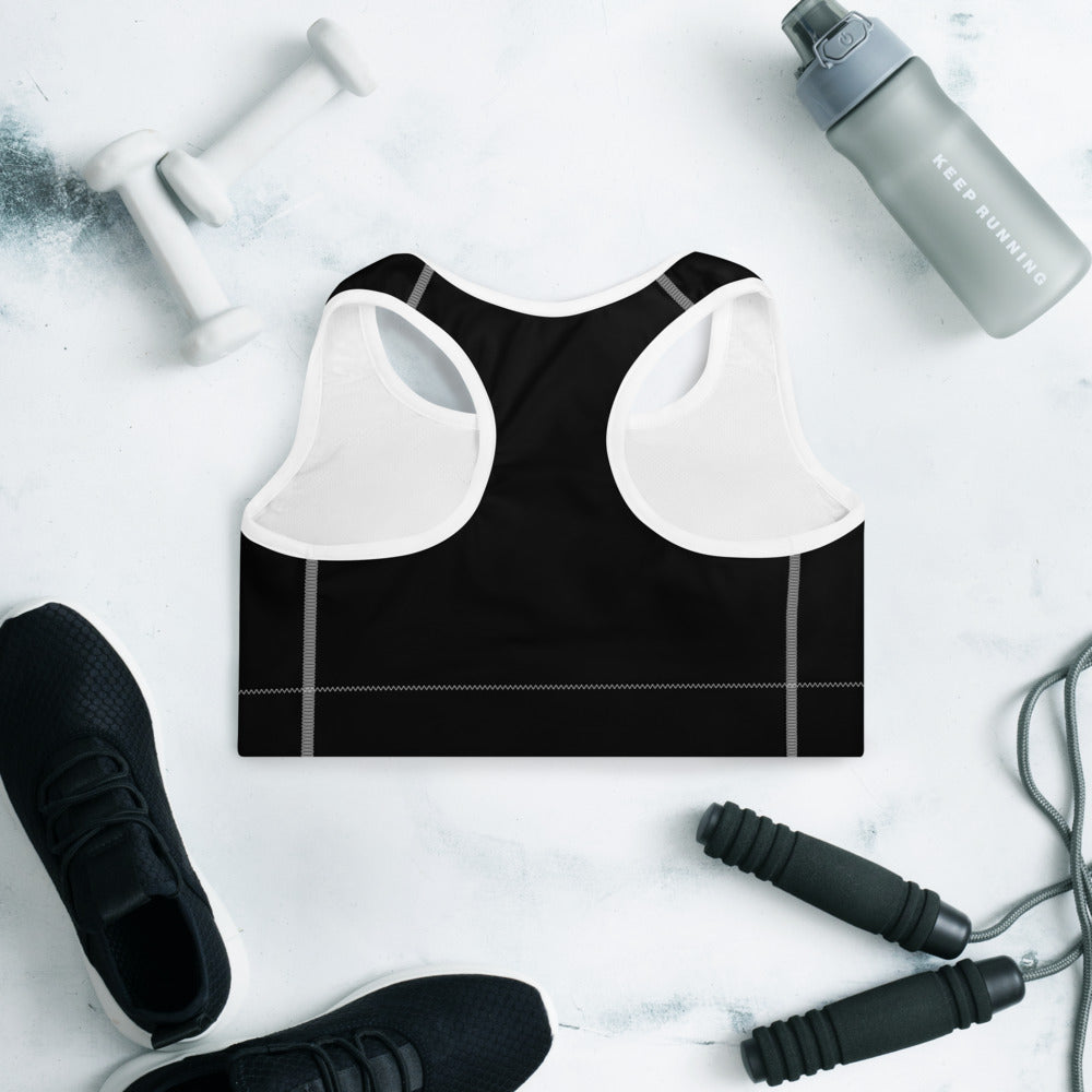 SKWOD "Gold on Black" Padded Sports Bra