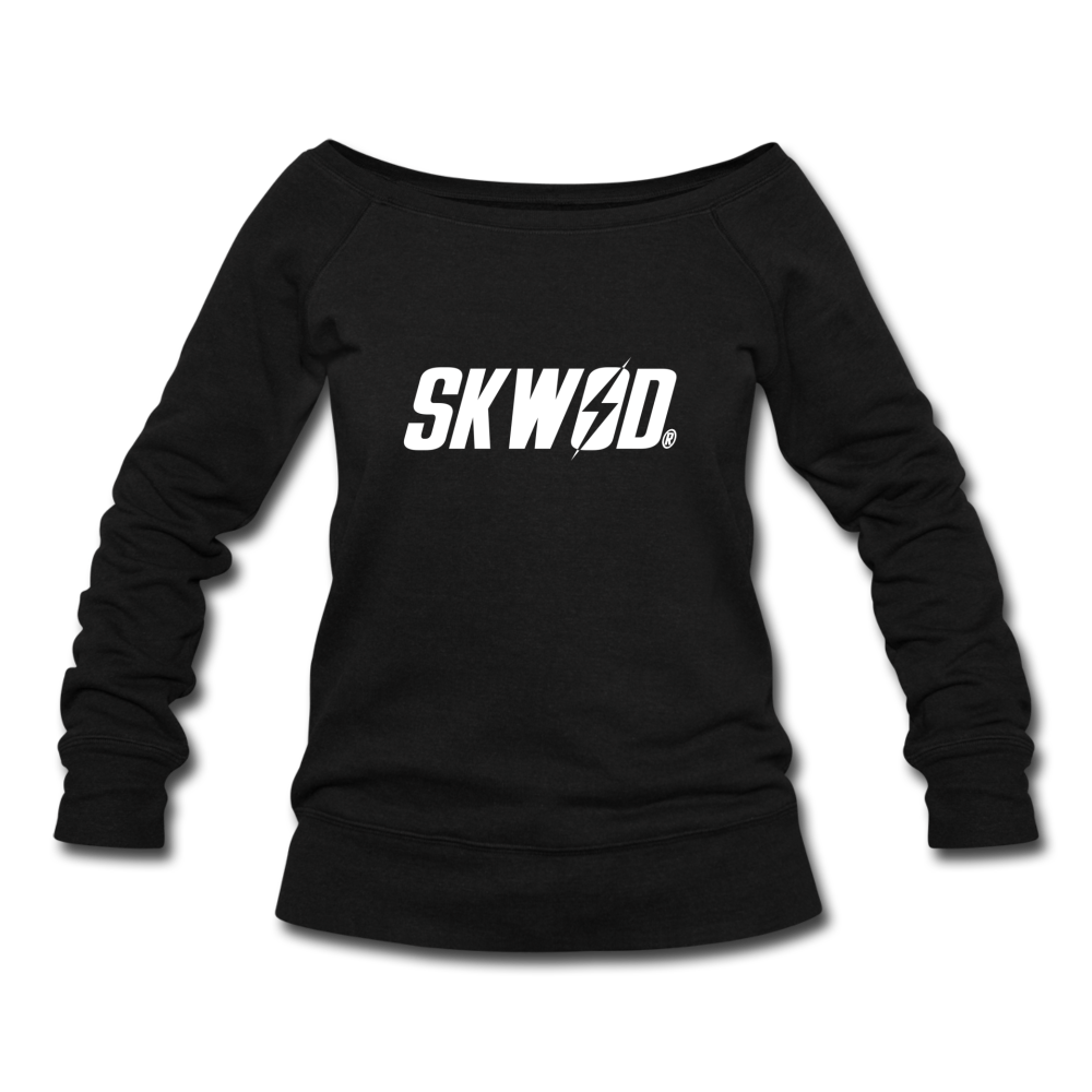 Women's SKWOD Wideneck Sweatshirt - off the shoulder - black