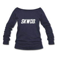 Women's SKWOD Wideneck Sweatshirt - off the shoulder - melange navy