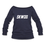 Women's SKWOD Wideneck Sweatshirt - off the shoulder - melange navy