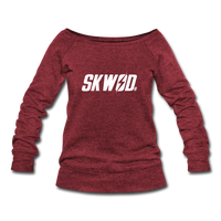 Women's SKWOD Wideneck Sweatshirt - off the shoulder - cardinal triblend