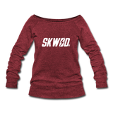 Women's SKWOD Wideneck Sweatshirt - off the shoulder - cardinal triblend