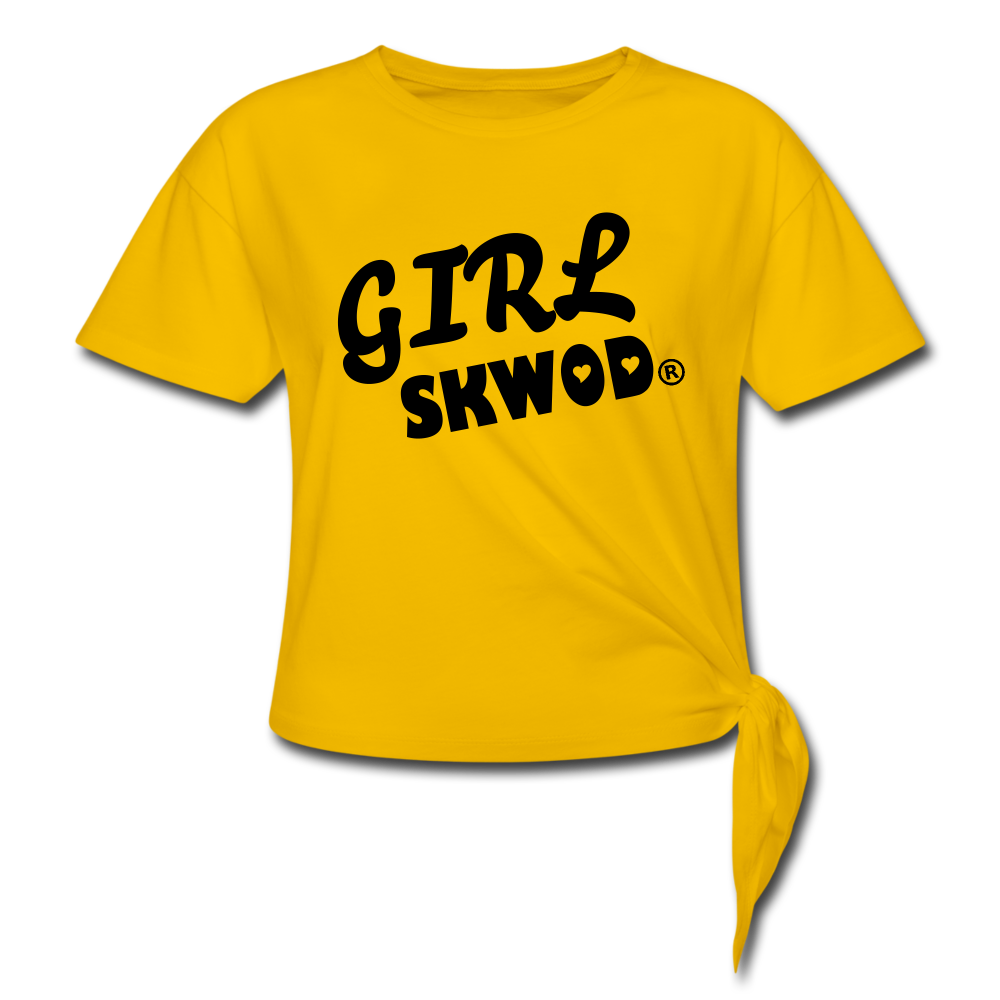 GIRL SKWOD Women's Knotted T-Shirt - sun yellow