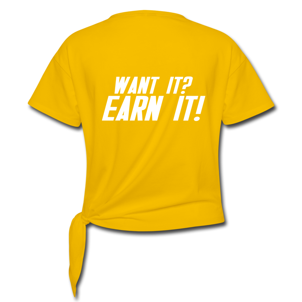 GIRL SKWOD Women's Knotted T-Shirt - sun yellow