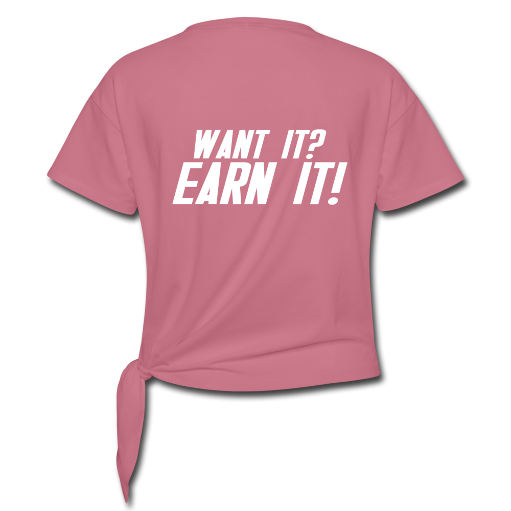 GIRL SKWOD Women's Knotted T-Shirt - mauve